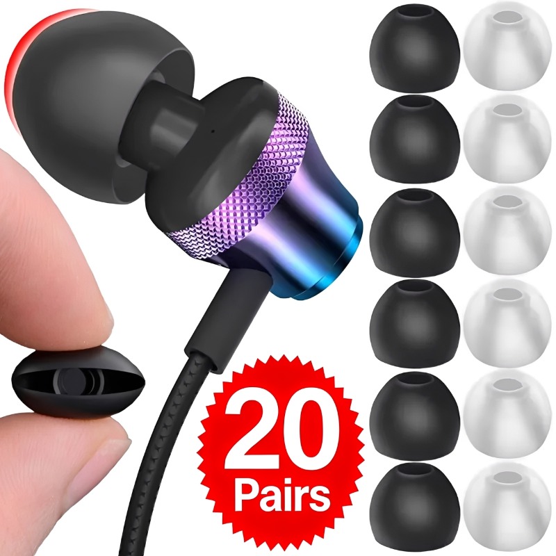 Headphone Parts - 1-20 paar zachte siliconen vervangende oordopjes,