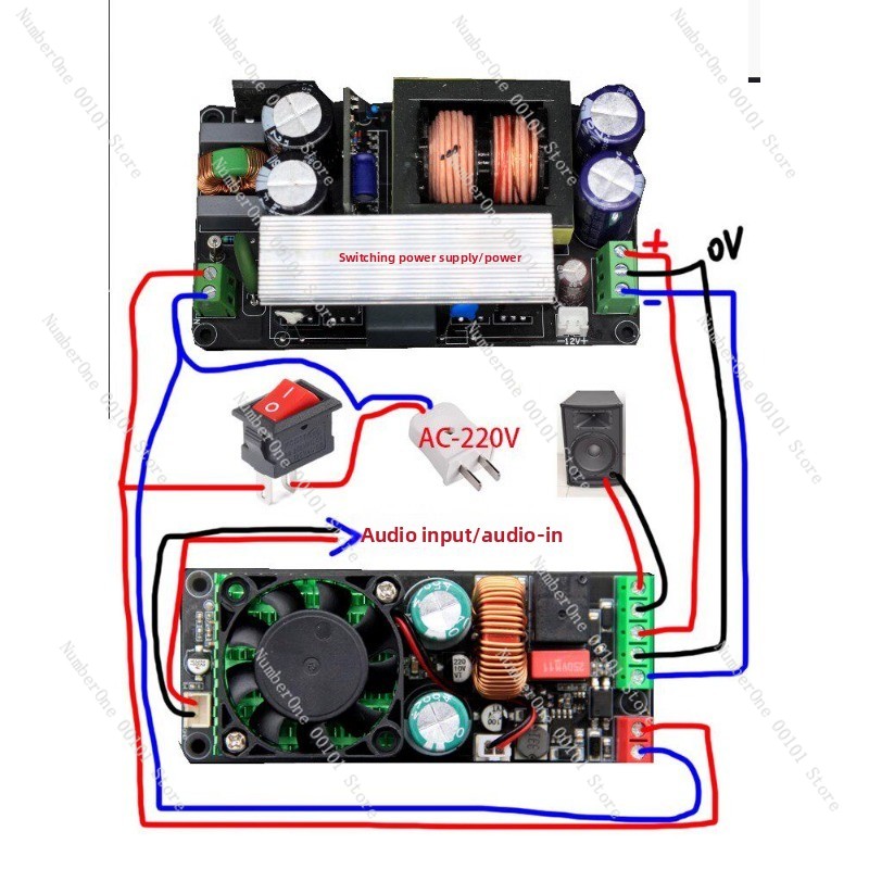 Class D Amplifier - 500W IRS2092S Klasse D Mono Versterkerprintplaat,