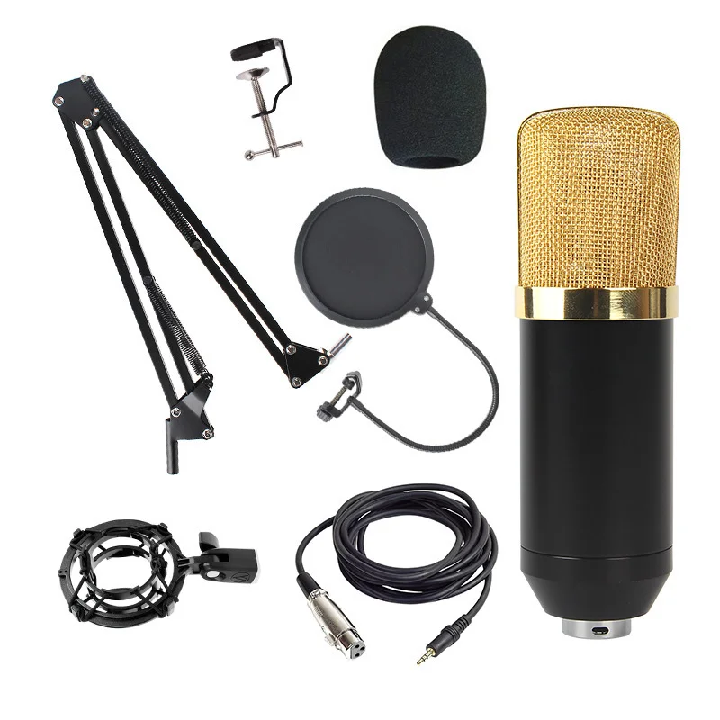 Condenser Microphone Kit - BM800 condensatormicrofoonset, livestreaming, pc-karaoke, stemopname, standaardset,