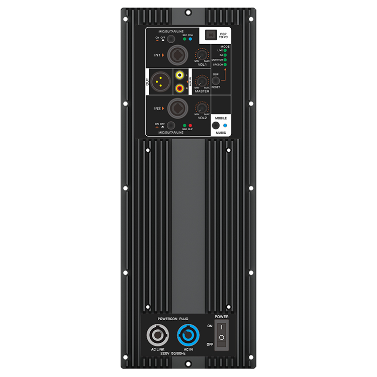 Class D Amplifier - MD 800-Watt DSP 2-kanaals metalen vermogenversterkermodule