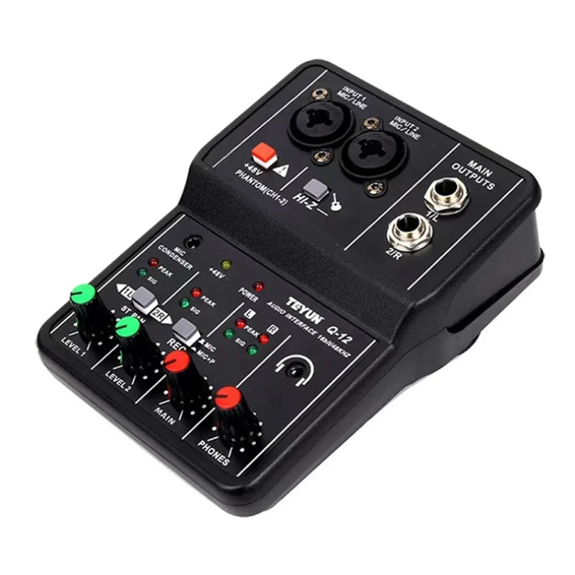 Usb Sound Card - 2-kanaals USB audio-interface mixer geluidskaart console