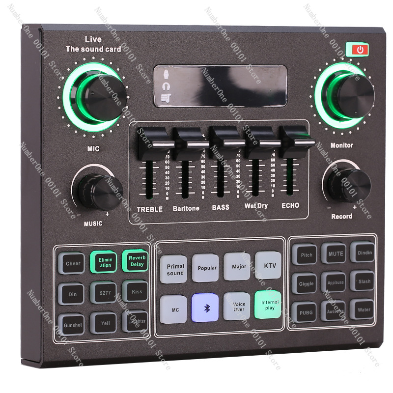 Usb Sound Card - V9 Geluidskaart Microfoonset USB Geluidskaart Live