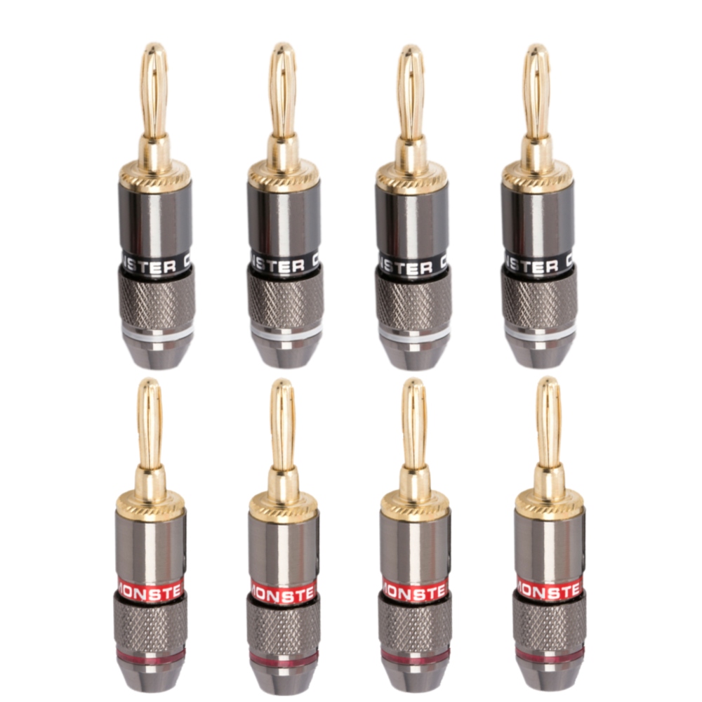 Banana Plug - 8 stuks 4 mm bananenstekker 24K