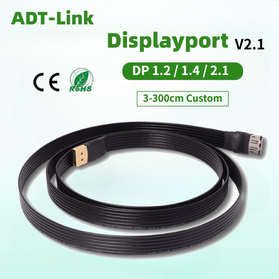 Ribbon Microphone - ADT-Link Afgeschermde DisplayPort DP2.1/1.4/1.2 Platte Kabel