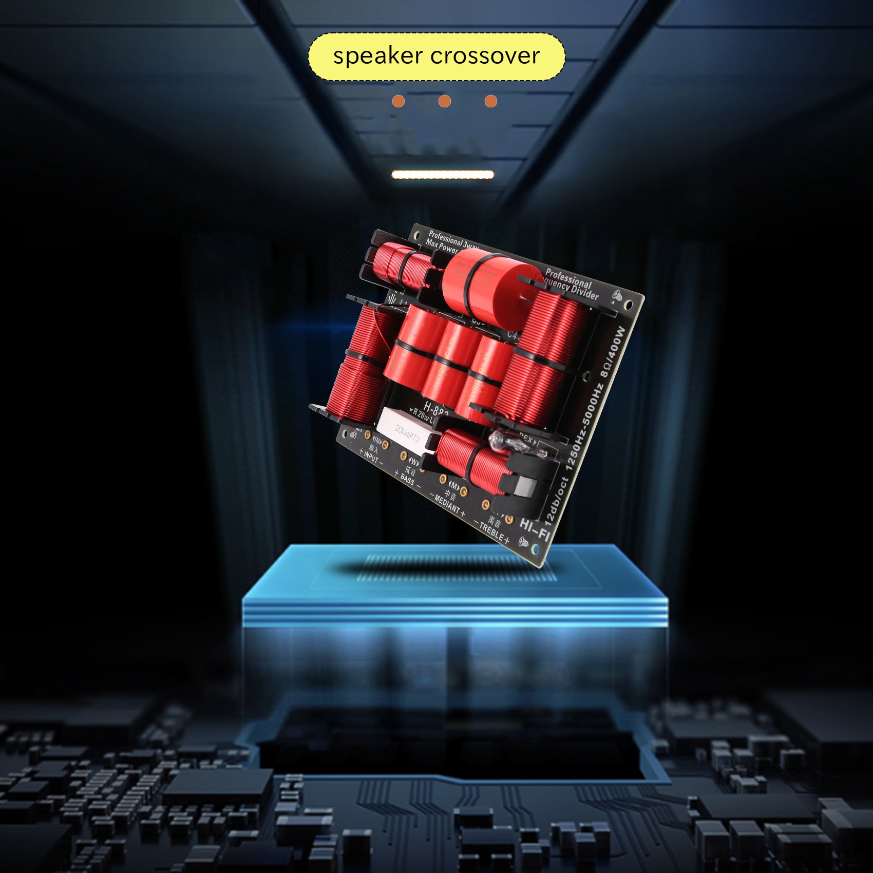 Speaker Crossover - Uitstekende-400W 3-weg crossover-verdeler Hifi-tweeter Woofer-luidspreker Crossover