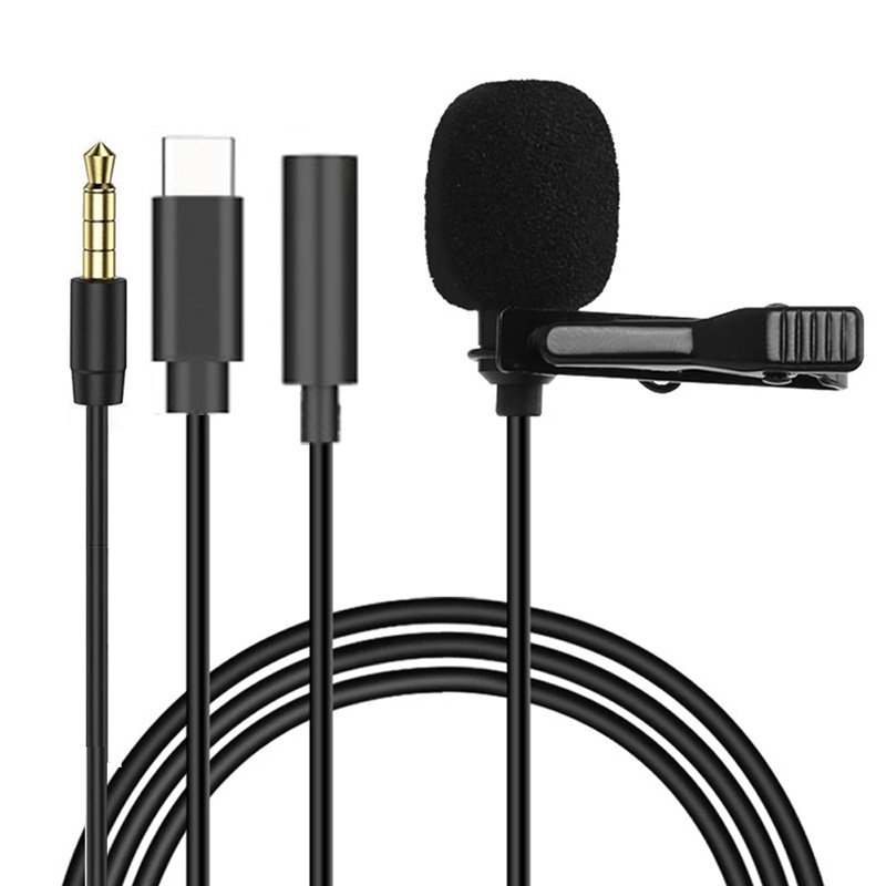 Microphone Capsule - 1.5m Mini Draagbare Lavalier Microfoon Condensator