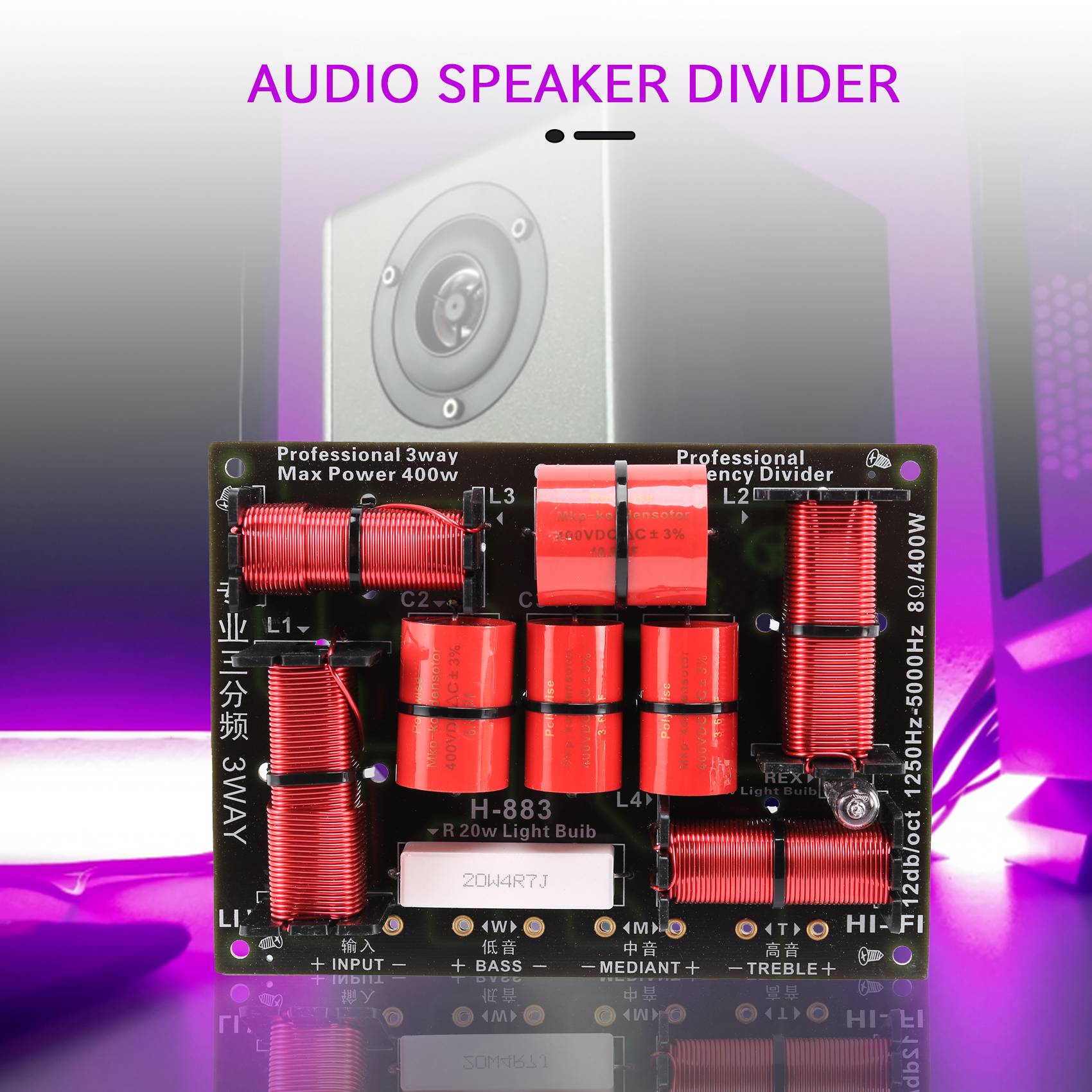 Uitstekende-400W 3-weg crossov - Speaker Crossover recensie en prijs